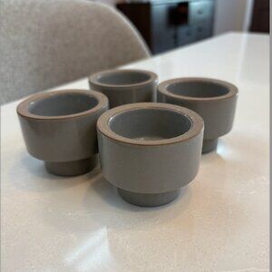 Set of 4 - Grey Heath Ceramics Candle Holders